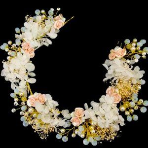 Fancy Luxurious Prom or Wedding Hair Jewelry Bridal Flower Beads Headpiece